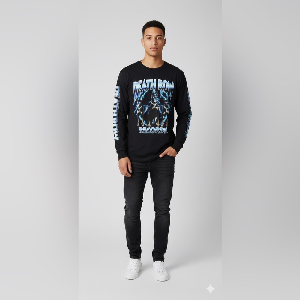 "Death Row Records" Doberman Long Sleeve Tee - Talla M